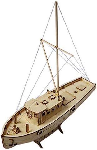 YIZAN Ship Assembly Model Diy Kits Wooden Sailing Boat 1:50 Scale Decor Toy Gift, Wood Color (200210)