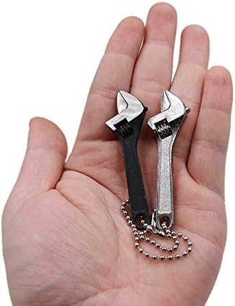Miniatura 6 de Mini llave de 2.5 pulgadas2.677 in, llave de tuerca ajustable, herramienta de mano, herramienta de mano, anillo de cadena de regalo