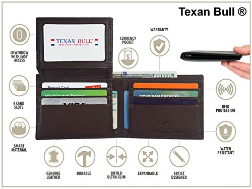 Wallet for Men-Genuine Leather RFID Blocking Bifold Wallet With ID Window2