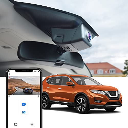 Fitcamx 4K Dash Cam Compatible with Nissan Rogue 2017 2018 2019 2020 S SL SV Hybrid Sport Utility 4D (8.1in), OEM Look, Ultra HD 2160P Video, Loop Recording WiFi, G-Sensor, Easy to Set, 64GB Card
