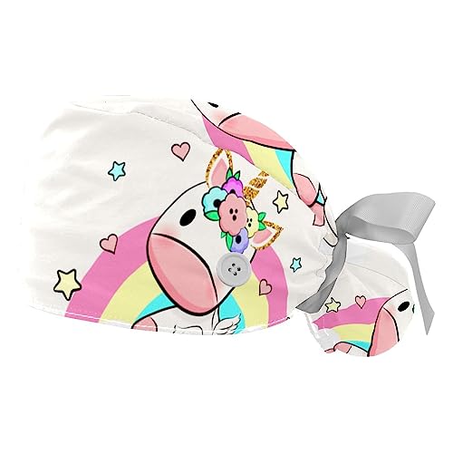 Calot bouffant licorne pour infirmière et bloc opératoire avec élastique de maintien arrière