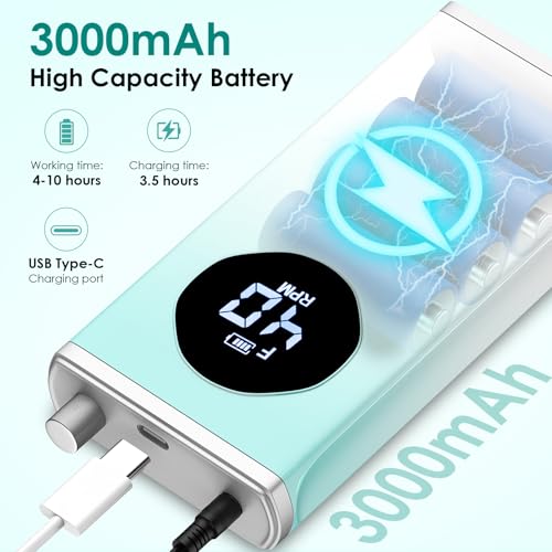 HOMEASY Electric Nail Drill Machine, 40000RPM Professional Nail Drills Kit with 15 Drill Bits, Portable Nail File Electric Nail Filer for Acrylic Nails Gel Polishing Removing for Salon Home (Blue) - Thumbnail 3