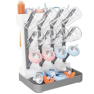 Gourdbro NPJ001 Babyflaschen Trockenständer mit Abtropfschale