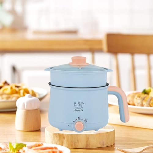 IEUDNS Mini Hot Pot 1.8L Ramen Cooker Multiuso Panela de Cozinha Antiaderente Portátil Panela Elétri