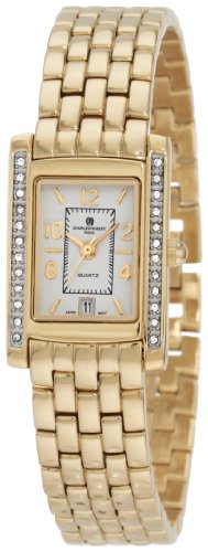 Charles-Hubert- Paris Womens Crystal Gold-Plated Quartz Watch #6756-G