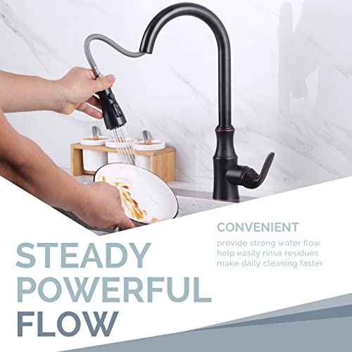 Faucet Head Replacement, Angle Simple Kitchen Faucet Sprayer Head, Pull Down Faucet Nozzle, Male Threads, Oil Rubbed Bronze #TOP4
