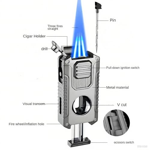 Encendedor Mechero Recargable Torch 5 en 1 Negro miniatura 3