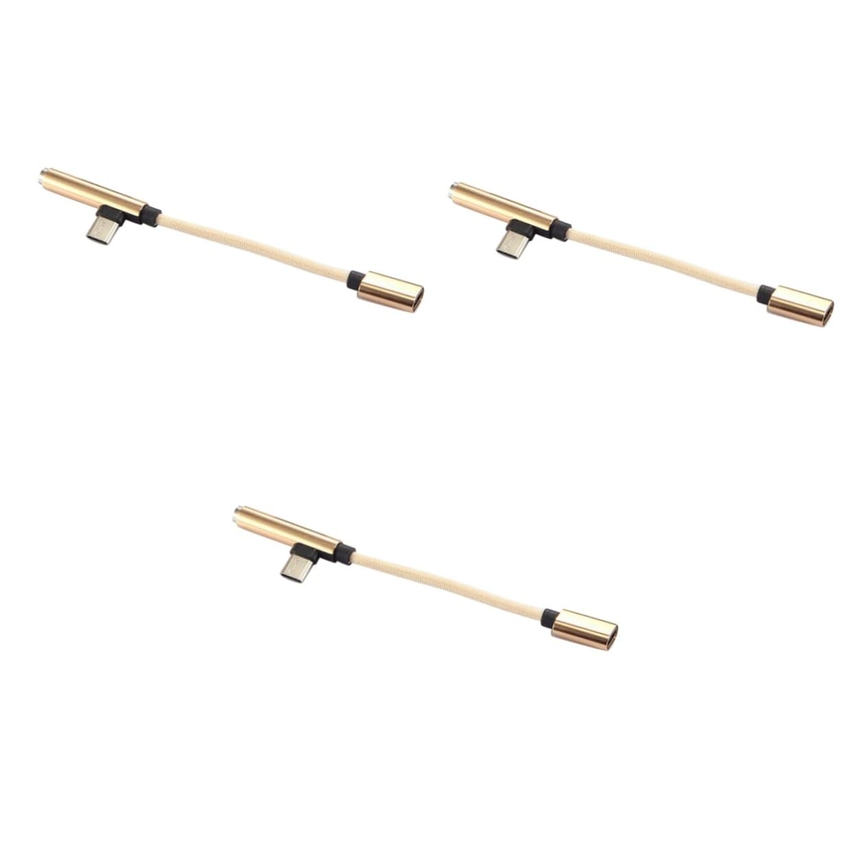 Hemobllo 3pezzi Adattatore Type-c Jack Per Audio Design Reversibile Compatibile Con Smartphone e Dispositivi Senza Jack Per Cuffie Beige