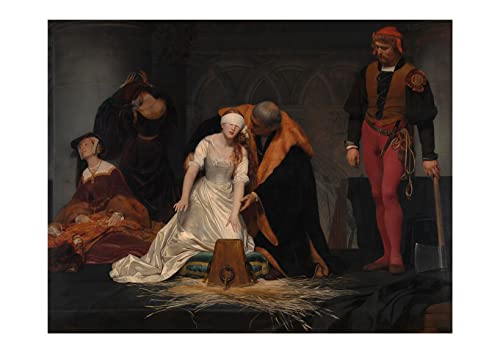 Impression d'art encadrée Paul Delaroche Exécution de Lady Jane Grey grand format