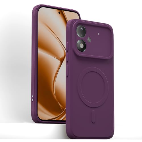 Image of Outlouders Back Cover for Poco M8 Power 5G | Soft Matte Silicone | Slim Fit | Magnetic-Safe Logo Design (Magnetic-Safe Not Compatible) | Shockproof | Camera Protection Bumper Case (Purple)