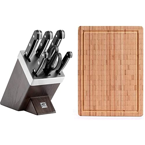 ZWILLING Selbstschärfender Messerblock, 7-tlg., Holzblock, Messer und...