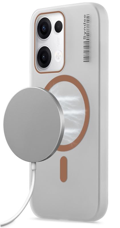 Image of Mr. Case Back Cover for Oppo Reno 13 5G Elegant Frosted White Translucent Back | Only Compatible with Wireless Magnetic Accessories | Anti-Scratch Shockproof Phone Case - Brown