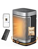 Dreo 1500W Smart Space Heaters for Indoor Use, Portable Heater with 70°Oscillation, WiFi Alexa & Google Assistant Electric Heater, with Thermostat & Remote, Safety Small Heater for Office Home
