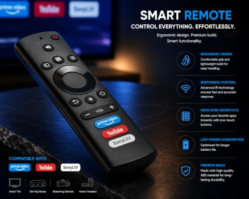 Image of Remote Control Compatible with Kodak Thomson Blaupunkt Smart led tv (Without Voice)