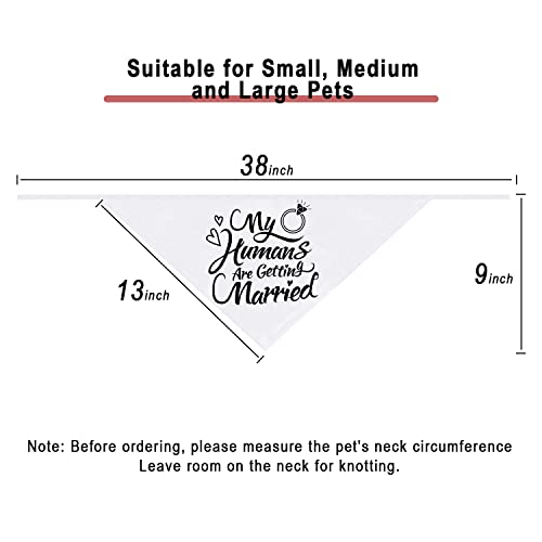 Engagement Gift, My Humans are Getting Married Dog Bandana, Wedding Photo Prop, Pet Scarf, Dog Engagement Announcement, Pet Accessories (Black)