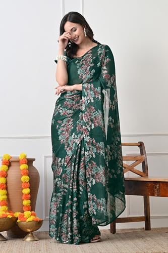 Image of MIRCHI FASHION Saree for Woman Chiffon Tie Dye Printed | Lightweight Daily Wear Women's Sari with Unstitched Blouse Piece (Available in 10 Colors)