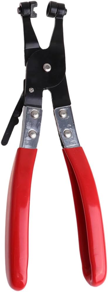 YARNOW Hose Clamp Pliers Anti-rust Locking Ratchet 2pcs with 45 Degree Bent and Straight Tube Clamp Design, Chrome-vanadium Alloy Steel for Auto Repair and Home Tool Use