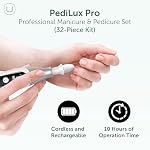 PediLux Pro Professional Manicure Pedicure Kit, Cordless Electric Nail File Drill Set, Thick Toenail Grinder, Toe Nail Dremel Tools, Filer, Buffer, Sander, Remove Cuticles, Callus for Men & Women - Image 2