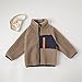 Boys Girls' Fashion Fuzzy Pullover Sweatshirt Solid Warm Jacket Full Zip Loose Fleece Coat with (Brown, 4-5 Years)