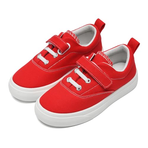 rosyclo Canvas Sneakers for Boys and Girls, Toddler Kids Walking Shoes Lightweight Breathable Non-Slip Soft Adjustable Strap Baby Boy Girl Outdoor Casual Tennis Shoe for Little Big Kid2
