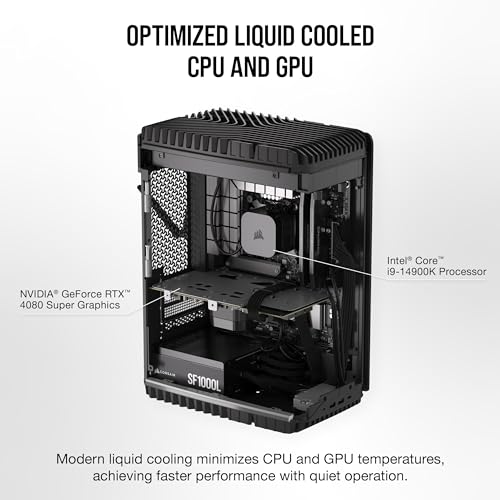 Corsair ONE i500 Gaming PC - Liquid Cooled Intel® Core™ i9 14900K CPU - Liquid Cooled NVIDIA® GeForce RTX™ 4080 Super GPU - 32GB Vengeance DDR5 Memory - 2TB M.2 SSD - Wood Dark - Image 4