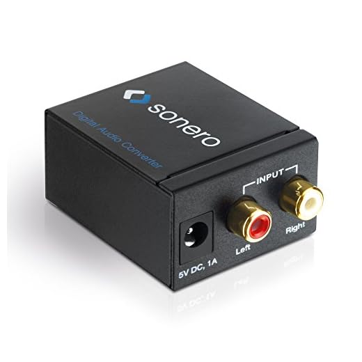 sonero AC00 Audio analog/digital omvandlare 2x RCA-ljud (L/R) till digitalt ljud (optisk/koaxial)