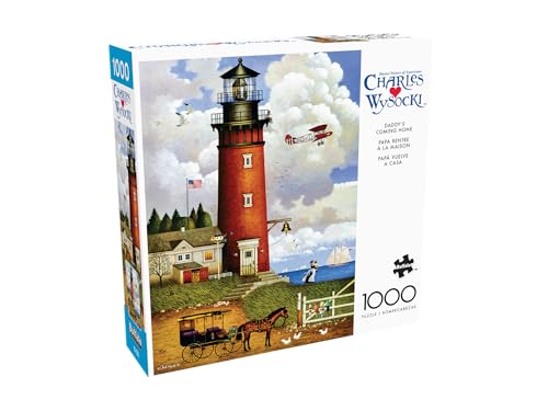 Rompecabezas Buffalo Games - 'Daddy's Coming Home' de Charles Wysocki, 1000 piezas, arte enmarcable, hecho en EE.UU., cartón reciclado, incluye póster, nivel intermedio a experto miniatura 2
