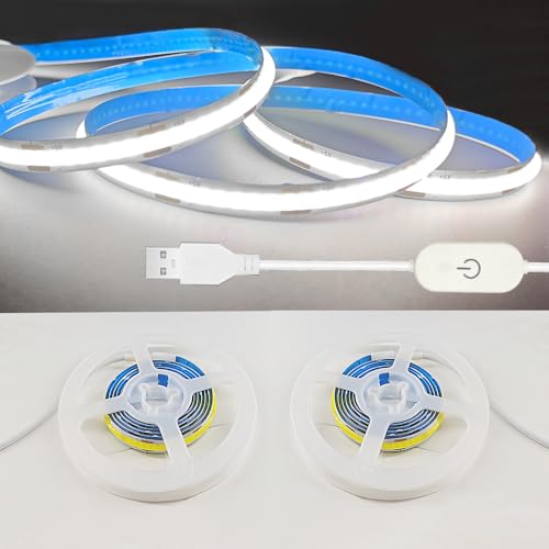 ZSLAIFU A 5V USB LED Light Strip, COB LED Strip