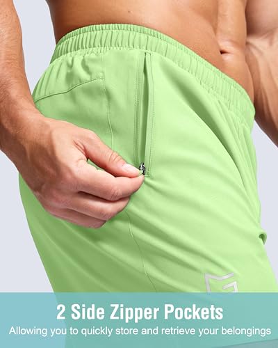 Image of G Gradual Men's Athletic Running Shorts with Zipper Pockets Quick Dry 7 inch / 5 inch / 9 inch Workout Gym Shorts for Basketball Hiking