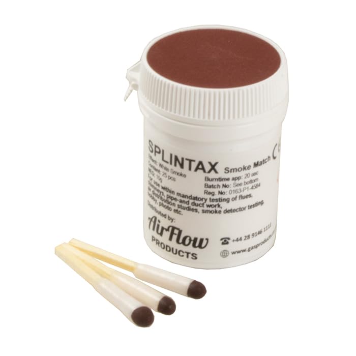 Hamilton Gas Products Smoke Matches - Pack of 25 | Long-Burn, Dense Smoke Matches for Testing Air Flow in Chimney Flues, Ventilation Systems & Gas Appliances