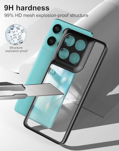 Image of VONZEE Clear Back Case Cover for Moto Edge 60 Pro 5G | Shockproof Design | Hard Back Cover Case for Moto Edge 60 Pro 5G (PC & TPU, Black)