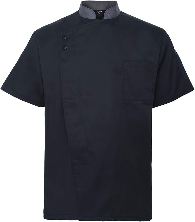 Top Tie Chef's Clothes, Chef's Coat, Short Sleeve Jacket, For Kitchen Cooking, Unisex