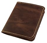 Refillable Leather Pocket Notebook - Mini Composition Cover - Fits Standard 4.5 x 3.25 Mini Composition Book (Vintage Brown)