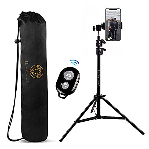 LL Gold Diamond 26 to 82 inch Phone Tripod Stand, Selfie Stick Tripod and iPhone Tripod with Remote, Portable, Cell Phone Tripod with Phone Holder and Carrying Bag. Compatible with iPhone/Android