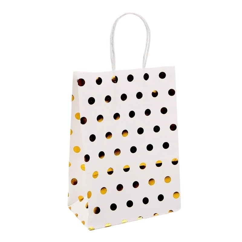 10/15/20/30 Stück Kraftpapier-Geschenktüten mit goldenen Punkten