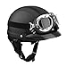 Produktbild Motorrad Herren Jet Helm Fahrradhelm mit Visier UV-Schutzbrillen Retro Vintage-Stil - Schwarz
