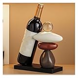 Botellas De Vino - Estantería Moderna para Botellas De Vino con Estatua De Resina y Piedra - Estantería Pequeña para La Cocina, El Bar De Casa, El Armario O La Mesa