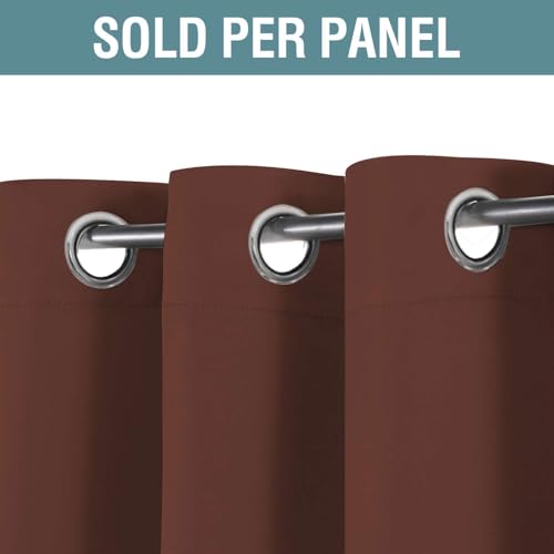Image of H.VERSAILTEX Blackout Curtain for Living Room Small Window Kitchen Blackout Curtains 45 inch Length Energy Saving Solid Grommet Blackout Drape, One Panel, Rust, 52 inch W x 45 inch L