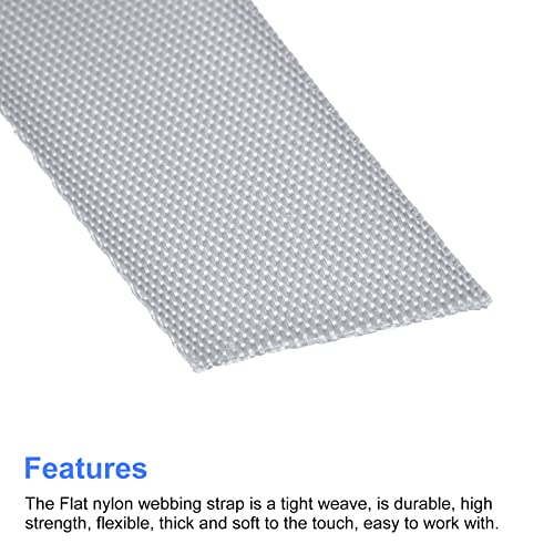 Image of Nylon Webbing Strap, 10 Metres, 1 inch /1.5 inch /2 inch Width, 0.7 mm Thickness (Grey, 1 inch)