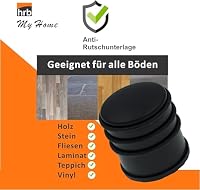 HRB Türstopper Edelstahl hoch massiv 1 Stück- Schwerer Türstopper Boden mit modernen Design, Door Stopper versehen mit Gummiring zum Schutz der Türen (Schwarz) – Ansicht 4
