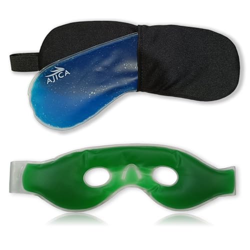 Image of Aqua Ice Face & Eye Cooling Gel Pad and Aloe Vera Gel Mask Ice Pack for Face and Eye Patches Remove Dark Circles, Fatigue Cool Eyes Patch Pads Eye Care | Facial Skin Refresh Face Mask for Hot & Cold Therapy (Blue Eye Cooling Pad, Aloe Hole Eye Mask)