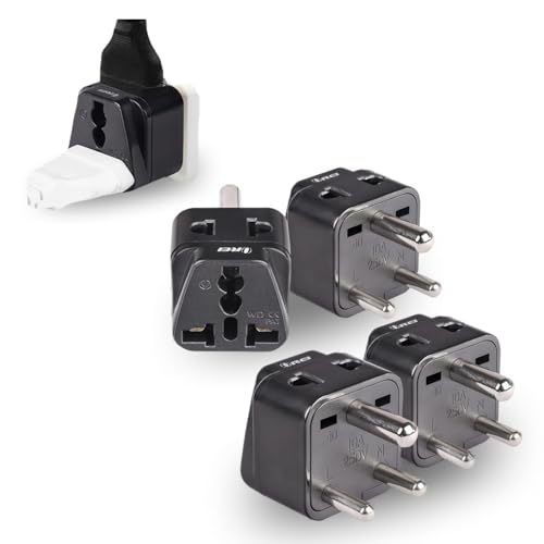 Image of OREI UK to India Adapter Plug - 2 in 1 Type D US to India Converter Plug - Universal Input (UK, USA, Canada, EU & More) - CE & Rohs Certified (4 Pack)