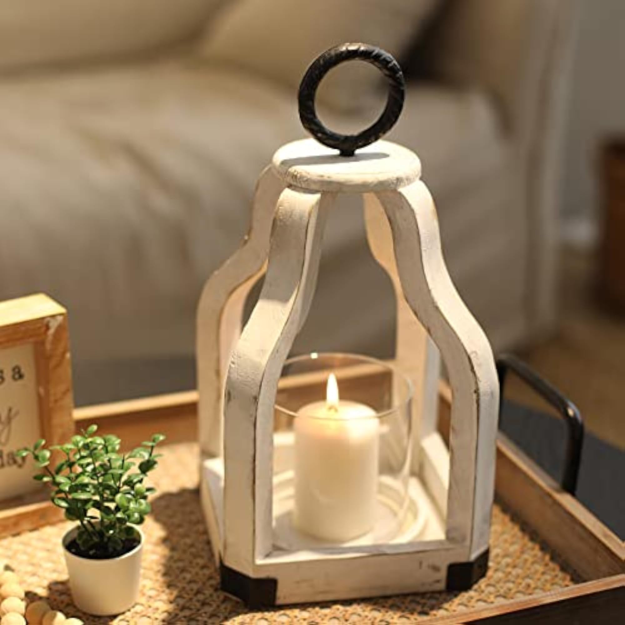 White Wood Candle Sconces
