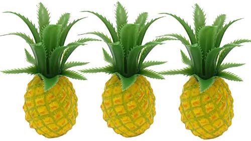 HORUIUS Fake Pineapple Artificial Fruit Mini Small Pineapple Simulation Lifelike for Home Cabinet Table Party Kitchen Decoration Photography Prop 3 Pcs
