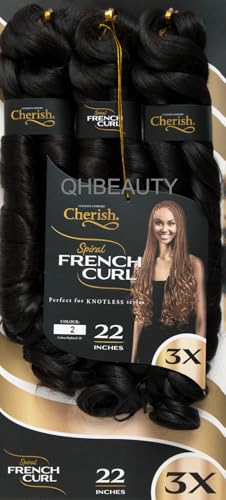 CHERISH Haarverlängerung, Kunsthaar, gelockt, federnd, 3 x spiralförmige französische Locken, Farbe 2 (Farbe 2)