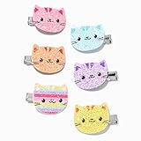 Claire's Club Glitter Cat Hair Clips, Intended for Little Girls Ages 3 to 6-6 Pack