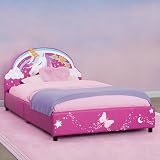 Delta Children Unicorn Upholstered Twin Bed, Pink