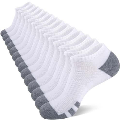 Heatuff 7 Pairs Mens Cushioned Ankle Socks Low Cut Athletic Breathable Comfort Casual Socks