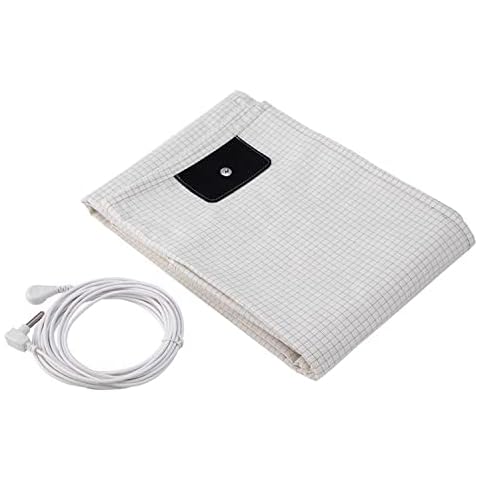 Grounding Sheets,Grounding Well Bed Sheets,10% Silver Fiber,Grounding Flat Sheet,Natural Health (27x52 Inch,White) Cover