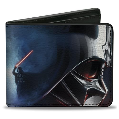 Star Wars Wallet, Bifold, Obi Wan Kenobi and Darth Vader Battle Pose, Vegan Leather